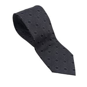 Vintage Basile Silk Classic Tie Black Polka Dot Elegant 3" Made in Italy